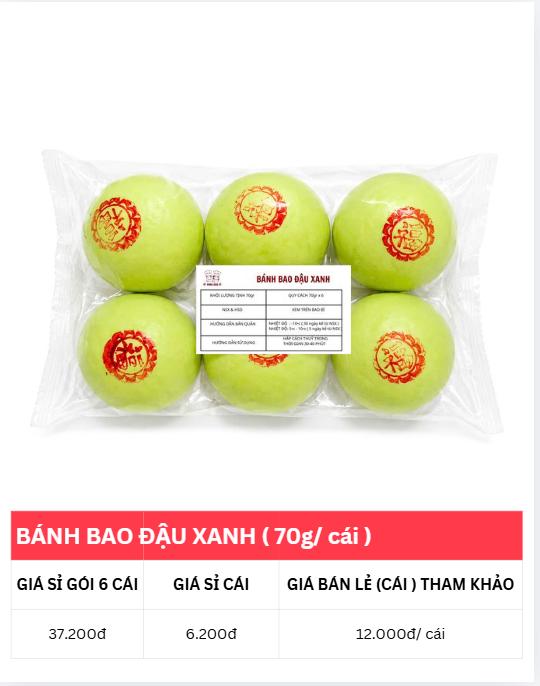 BB ĐẬU XANH GÓI 6 CÁI ( 70g/ cái)