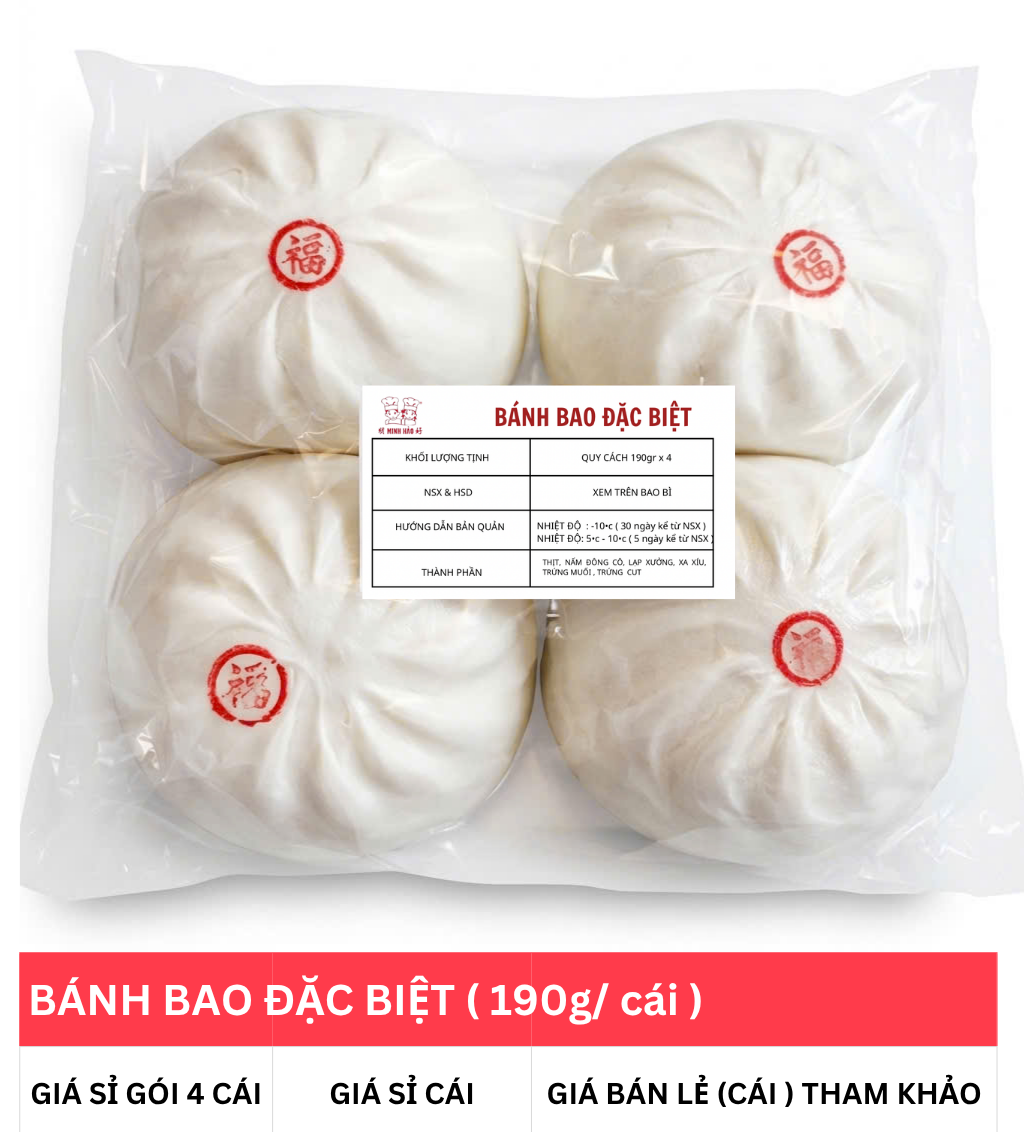 BÁNH BAO ĐẶT BIỆT GÓI 4 CÁI ( 198g/ cái )