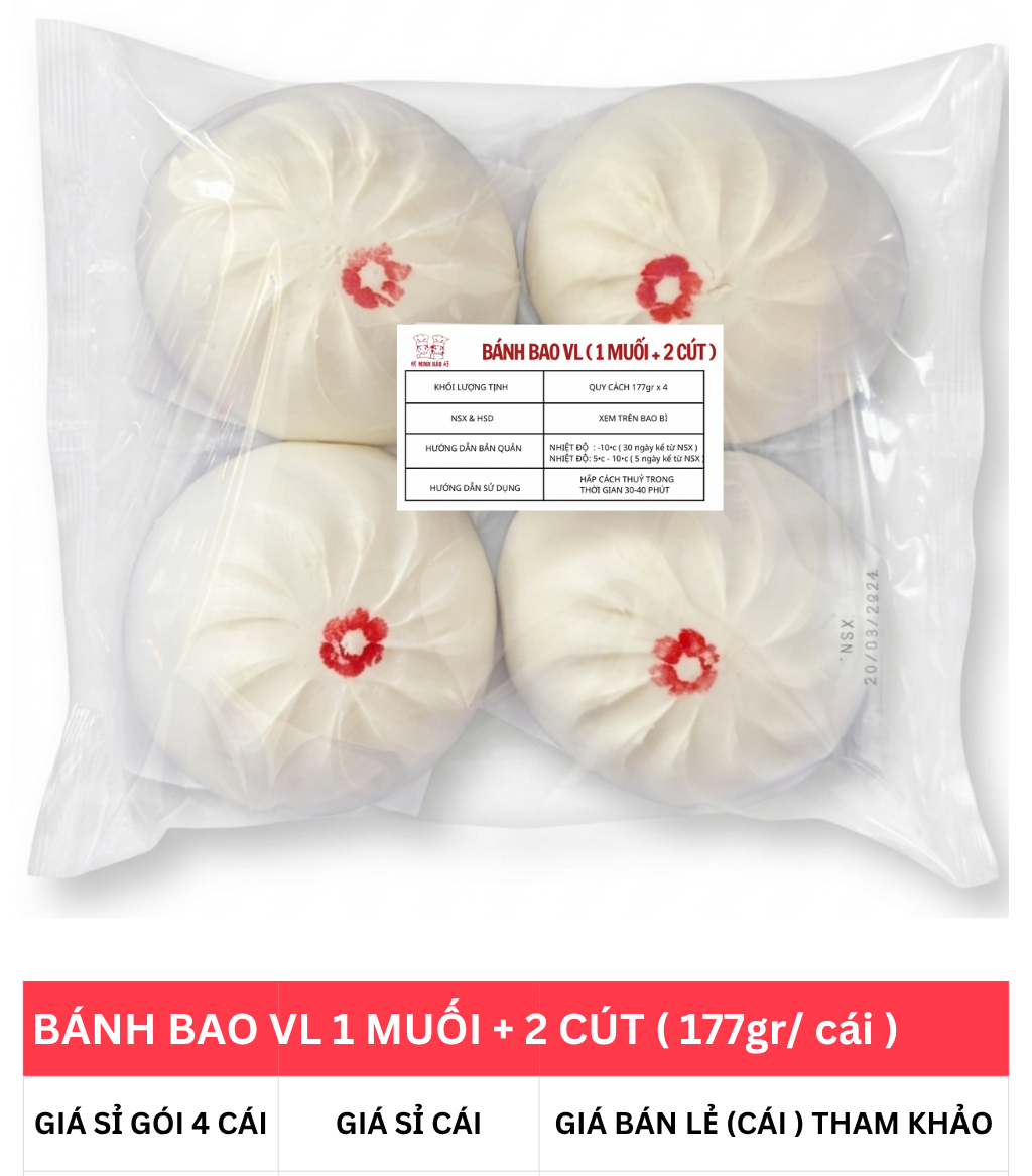 BÁNH 1 TRỨNG MUỐI + 2 CÚT GÓI 4 CÁI ( 177g/ cái )